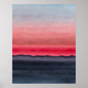 Modern Colourful Abstract Beach Sunset Poster