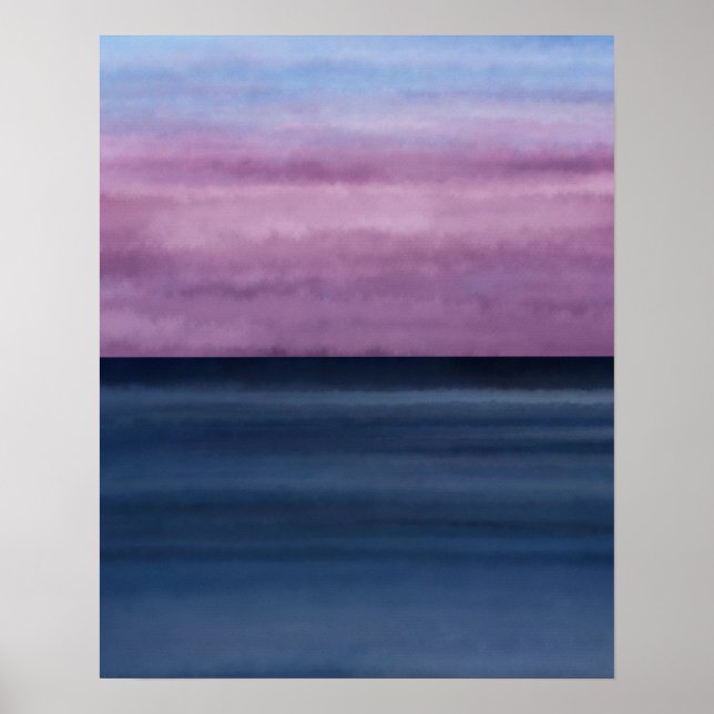Modern Colourful Abstract Beach Sunset Poster (Front)
