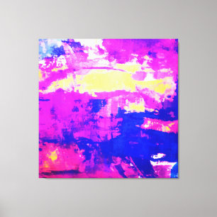 Modern Colourful Abstract Blue Purple Watercolor Canvas Print