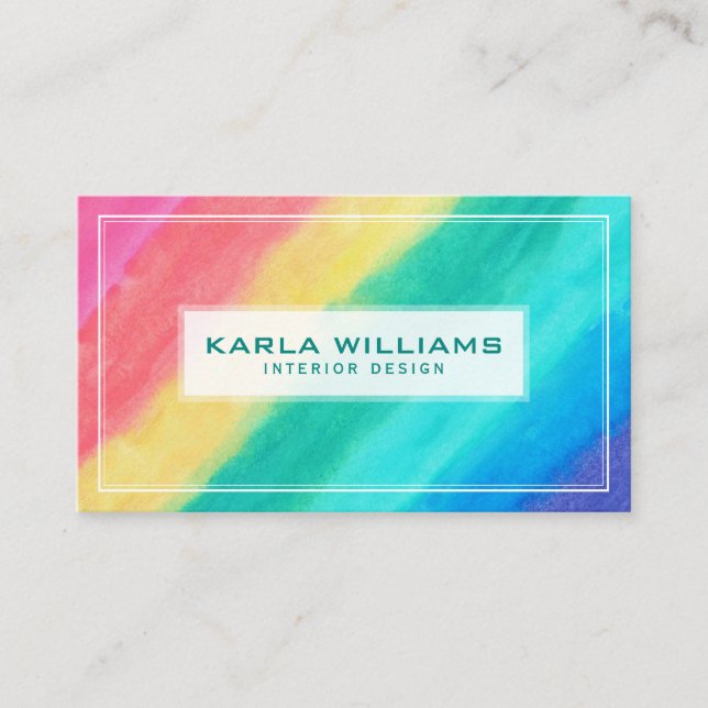 Modern Colourful Abstract Brush Stroke Business Card (Front)