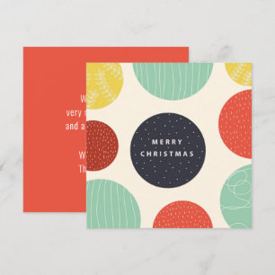 Modern Colourful Abstract Christmas Baubles Card