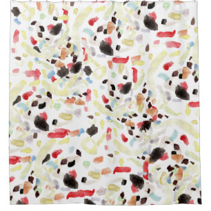 Modern Colourful Abstract Full Print Shower Curtai Curtain