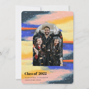 Modern Colourful Abstract Graduate Photo Invitation