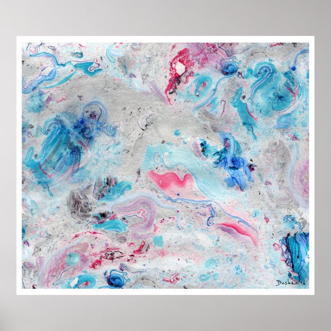 Modern Colourful Abstract Landscape. Poster (Front)