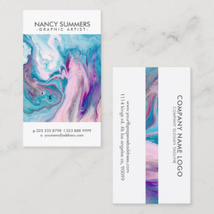Modern Colourful Abstract Marble Swirls GR7 Business Card