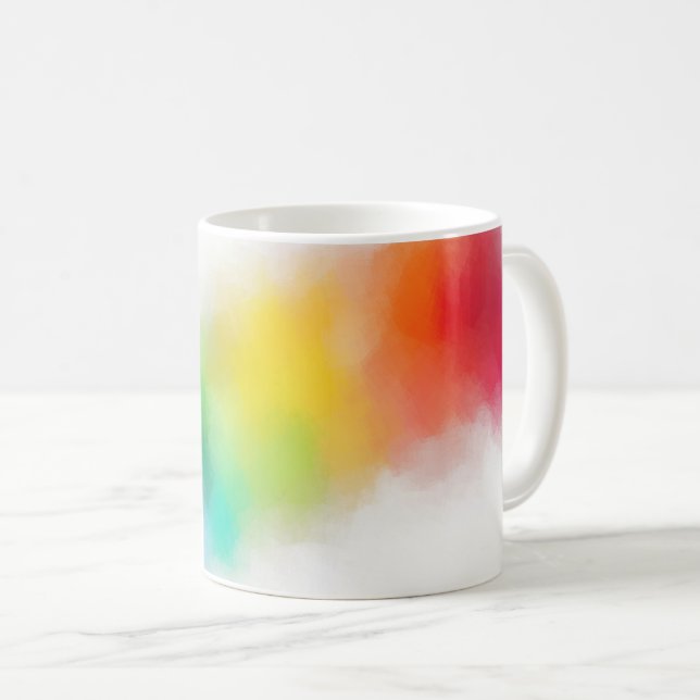 Modern Colourful Abstract Pink Red Blue Purple Coffee Mug (Front Right)