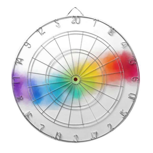 Modern Colourful Abstract Rainbow Colours Template Dartboard (Front)