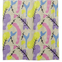 Modern Colourful Abstract Shapes Shower Curtain