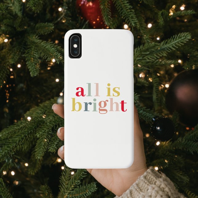 Modern Colourful All Is Bright | Happy Holiday Case-Mate iPhone Case (Creator Uploaded)