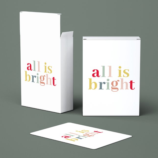 Modern Colourful All Is Bright | Happy Holiday Playing Cards (Creator Uploaded)