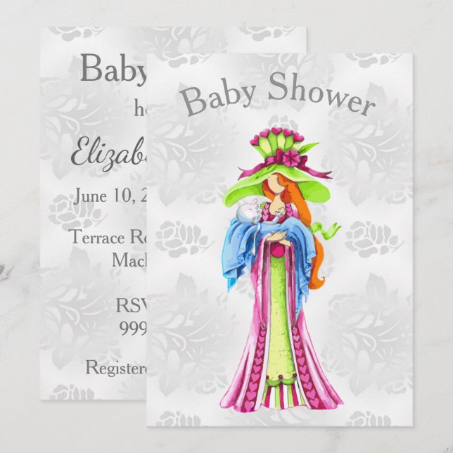 Modern Colourful Baby Shower Invitation (Front/Back)
