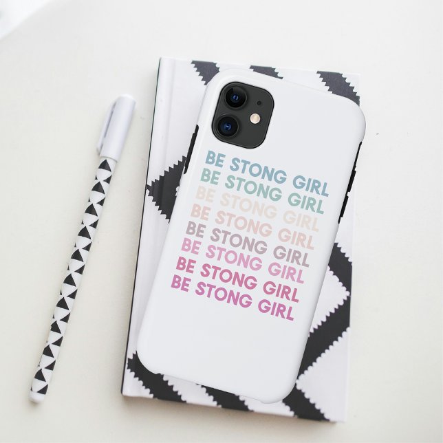 Modern Colourful Be Strong Girl Inspiration Phrase Bath Towel Set (Creator Uploaded)