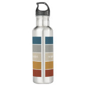 Modern Colourful Beach Colorblock Personalised Nam 710 Ml Water Bottle (Back)