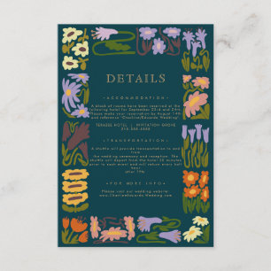 Modern Colourful Boho Chic Wedding Details Enclosure Card
