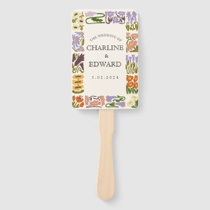 Modern Colourful Boho Chic Wedding Programs Hand Fan