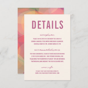 Modern Colourful Bokeh Lights Lavender Wedding  Enclosure Card