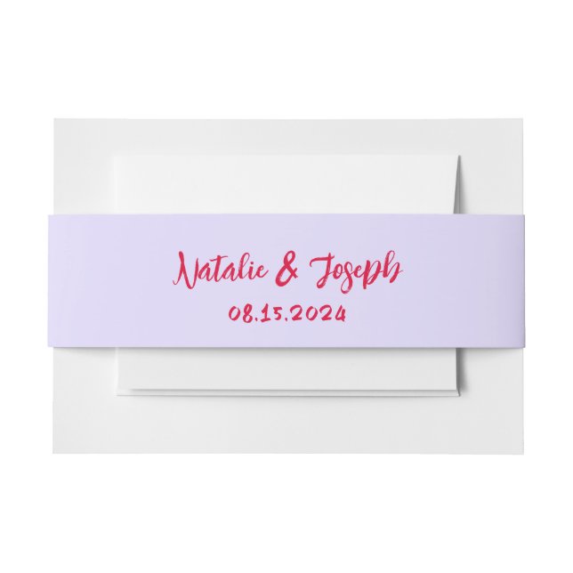 Modern Colourful Bold Bright Retro Unique Wedding  Invitation Belly Band (Front Example)