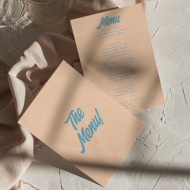 Modern Colourful Bold Minimal Retro Funky Wedding  Menu (Creator Uploaded)