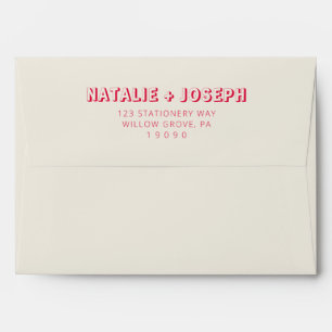 Modern Colourful Bold Retro Bright Funky Wedding Envelope