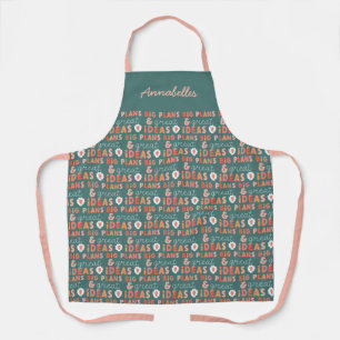Modern colourful bold typography plans and ideas n apron