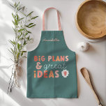 Modern colourful bold typography plans and ideas n apron<br><div class="desc">Modern colourful bold typography plans and ideas fun apron. Ideal Christmas,  Birthday,  New school year,  Business or teacher gift.</div>