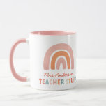 Modern colourful bold typography rainbow teacher mug<br><div class="desc">Modern colourful bold typography rainbow teacher mug thank you gift</div>