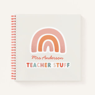 Modern colourful bold typography rainbow teacher notebook