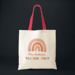 Modern colourful bold typography rainbow teacher tote bag<br><div class="desc">Modern colourful bold typography rainbow teacher</div>