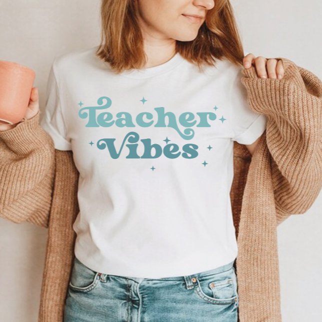 Modern colourful bold typography Teacher Vibes T-Shirt (Creator Uploaded)