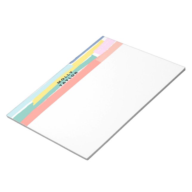 Modern Colourful Border Abstract Art  Notepad (Angled)
