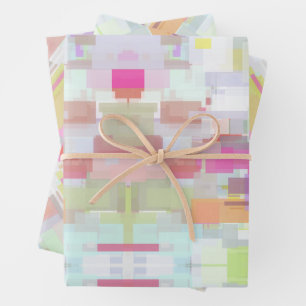 Modern Colourful & Bright Abstract Geometric Art Wrapping Paper Sheet