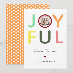 Modern Colourful Bright Joyful Photo Polka Dots Holiday Card