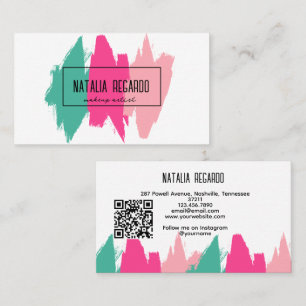 Modern Colourful Brush Strokes Beauty Salon Business Card