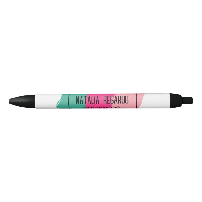 Modern Colourful Brush Strokes Name Pen  (Front)
