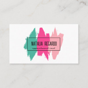 Modern Colourful Brush Strokes Salon  Appointment Card