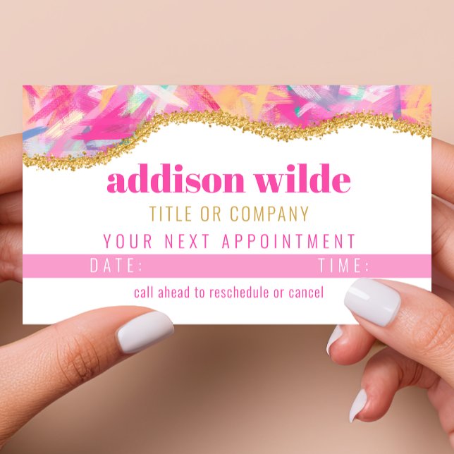 Modern Colourful Brushstrokes Gold Appointment Car (Creator Uploaded)
