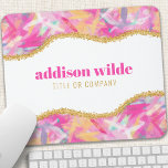 Modern Colourful Brushstrokes Gold Chic Business Mouse Mat<br><div class="desc">Modern Colourful Brushstrokes Gold Chic Business Mouse Pad. This design features colourful rainbow brush strokes in a contemporary artsy style accented with gold glitter edges. This bright girly design is perfect for any professional business woman looking for a fun artistic corporate idenity. Perfect for an event planner, makeup artist, hair...</div>