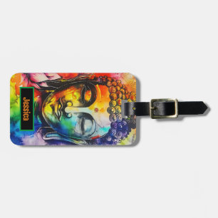 Modern Colourful Buddha Watercolor Luggage Tag