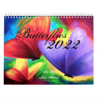 Modern Colourful Butterfly Floral Illustration 202 Calendar