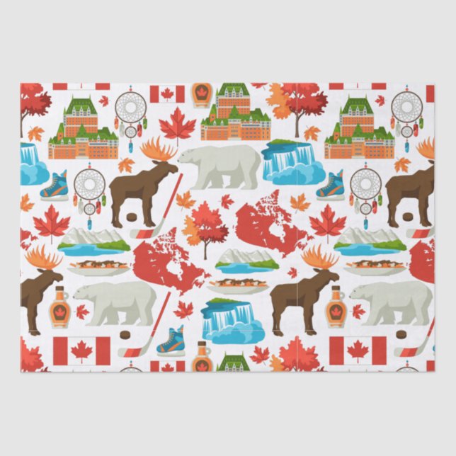 Modern colourful Canadian themed  Tissue Paper (Front)