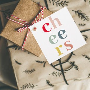 Modern Colourful Cheers Pastel Colours Favour Tags