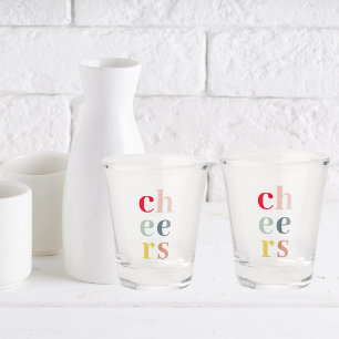 Modern Colourful Cheers Pastel Colours Shot Glass