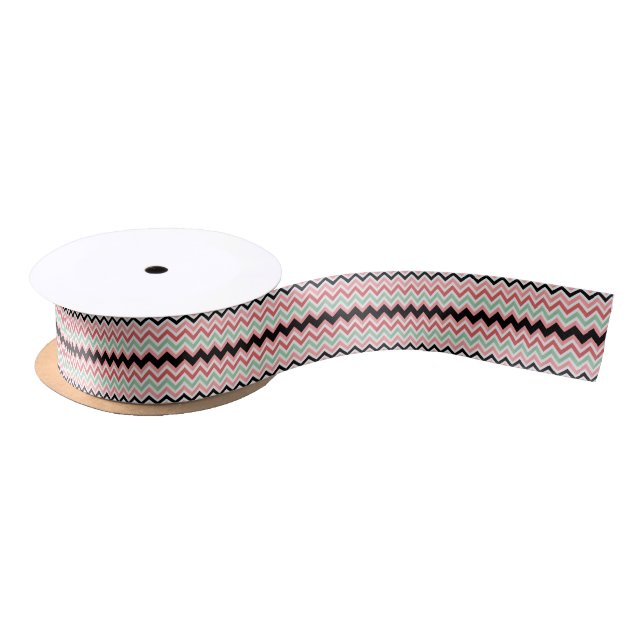 Modern Colourful Chevron Seamless Pattern Satin Ribbon (Spool)
