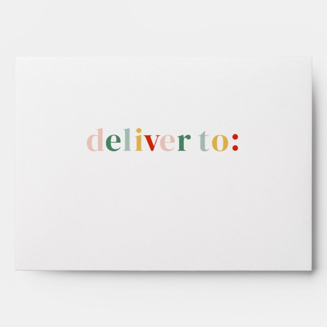 Modern Colourful Christmas Holiday Card Envelope (Front)