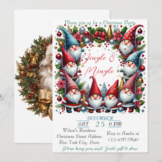 Modern Colourful Christmas Theme Holiday Card (Front/Back)