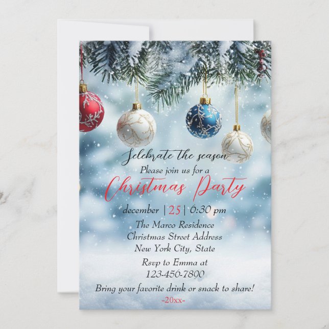 Modern Colourful Christmas Theme Holiday Card (Front)