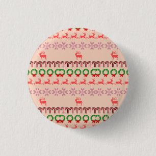 Modern Colourful Christmas Tree Painting 3 Cm Round Badge