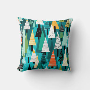 Modern colourful Christmas tree pattern  Cushion