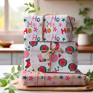 Modern Colourful Christmas Wrapping Paper Sheet