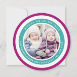 Modern Colourful Circles Christmas Photo Aqua Holiday Card<br><div class="desc">Colourful Circles Photo Holiday Card / Aqua Plum by Orabella Prints.</div>